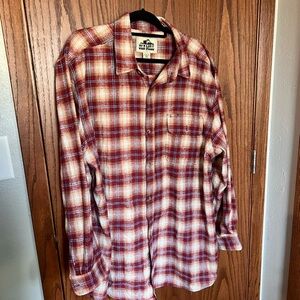 Old Mill Men's Red, Tan, Blue and White Plaid Casual Shirt